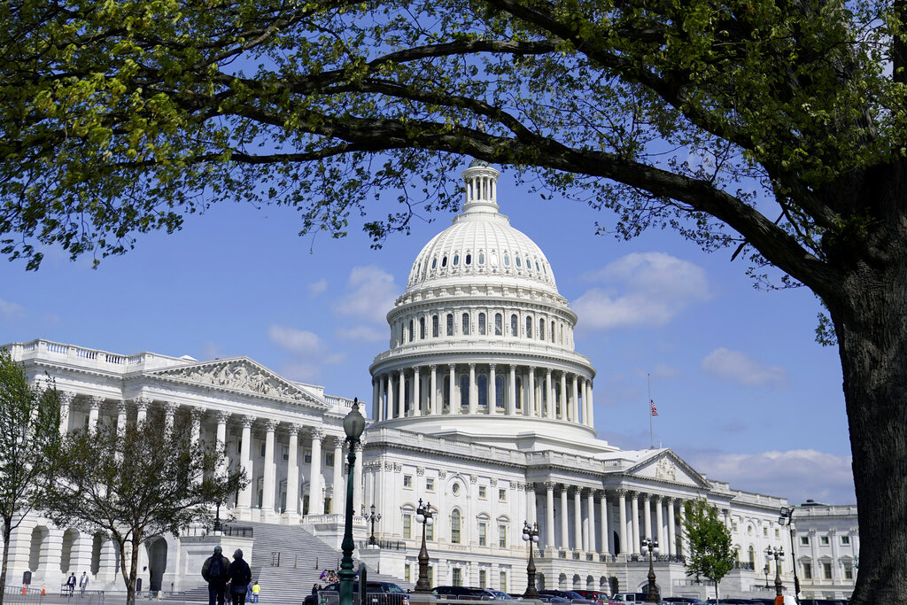 FILE - The U.S. Capitol on a sunny morning, April 27, 2022, in Washington.