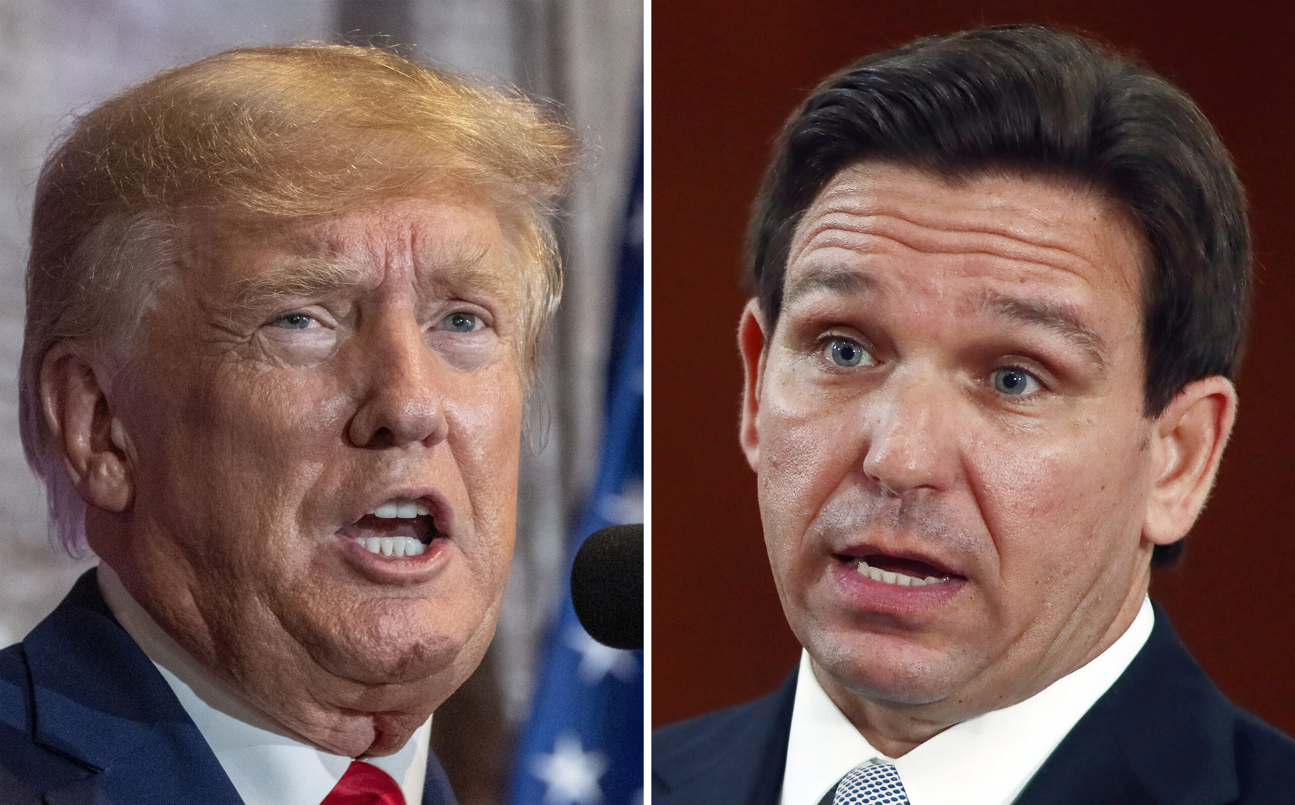 Trump and DeSantis composite image