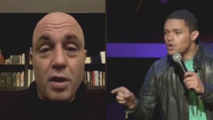 Joe Rogan Trevor Noah split image